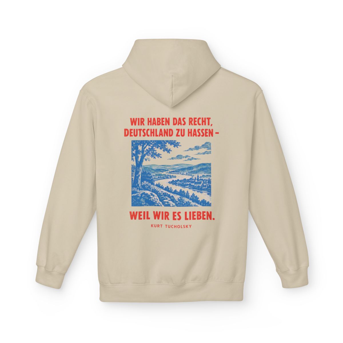 Unisex Fleece Hoodie mit Zitat - Tucholsky - Wir haben das Recht – back