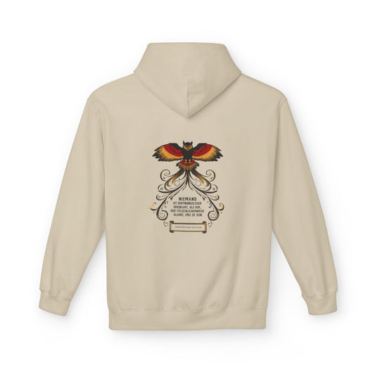 Unisex Fleece Hoodie mit Zitat - Goethe - Hoffnungslos versklavt – back