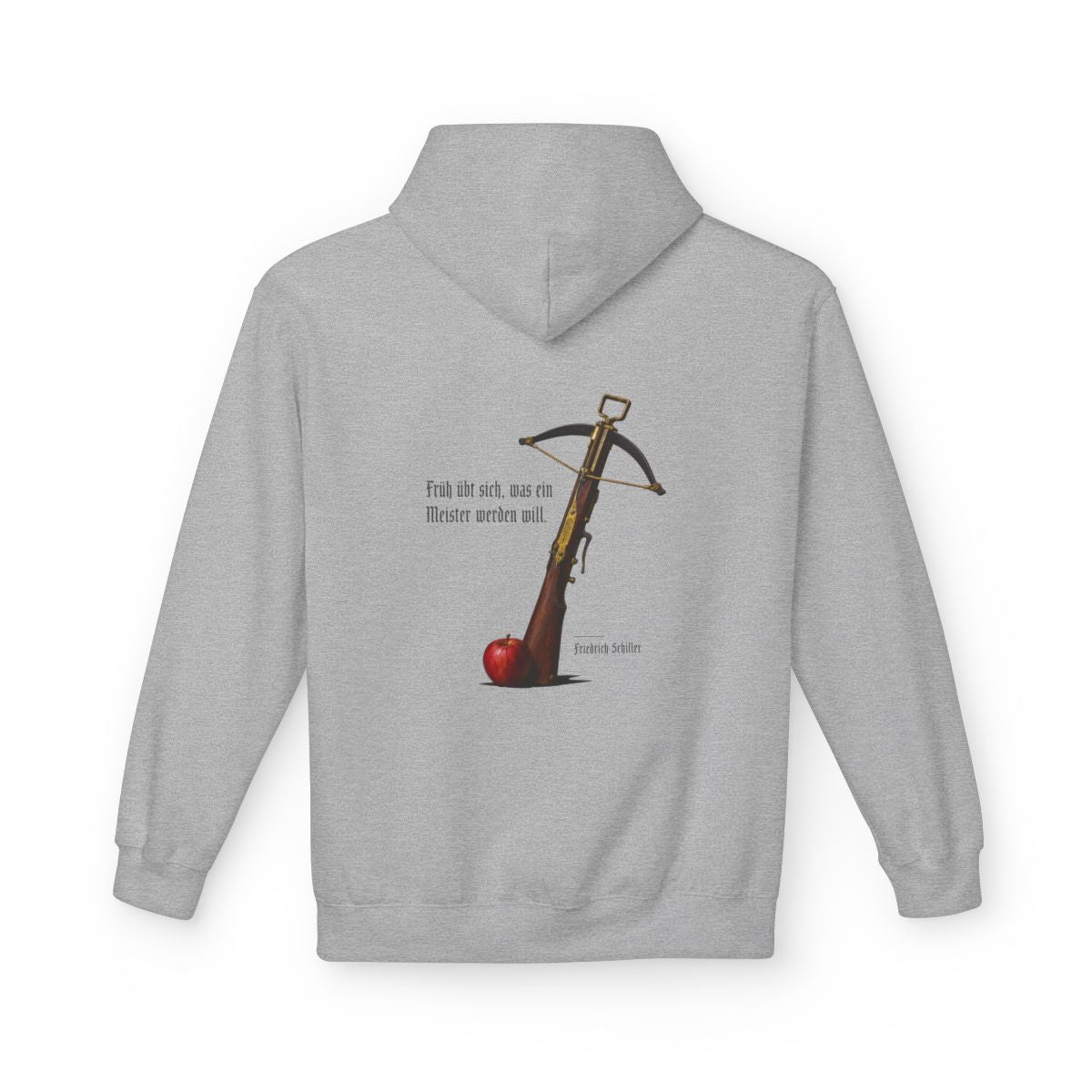 Unisex Fleece Hoodie mit Zitat - Schiller - Früh übt sich – back