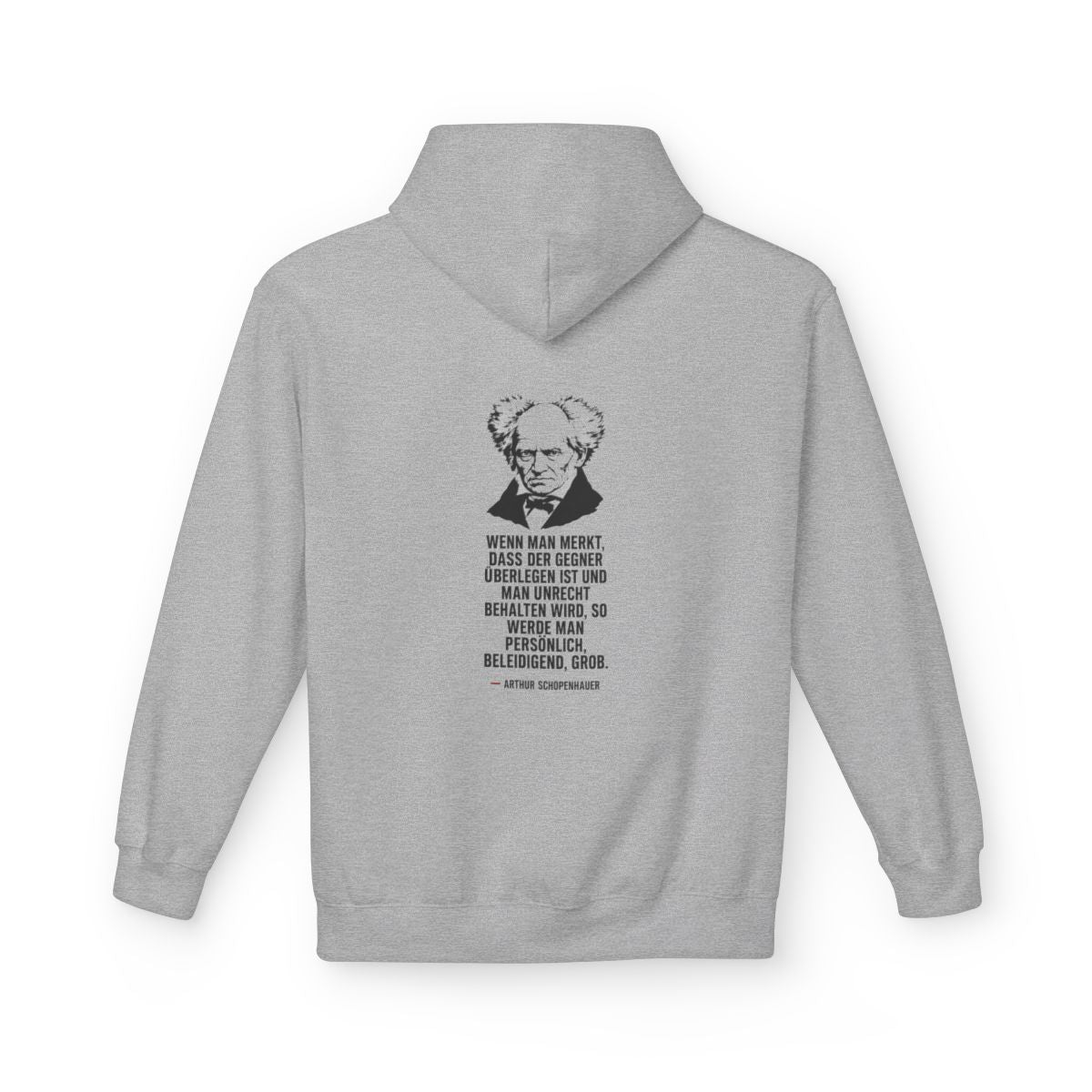 Unisex Fleece Hoodie mit Zitat - Schopenhauer - Persönlich beleidigend grob – back