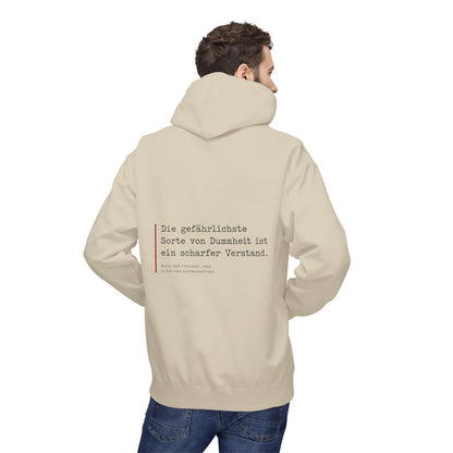 Unisex Fleece Hoodie mit Zitat - Hofmannsthal - Ein scharfer Verstand – person-2-back