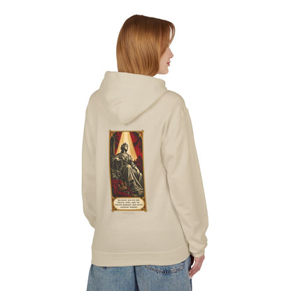 Unisex Fleece Hoodie mit Zitat - Kant - Das Recht muß nie – person-1-back