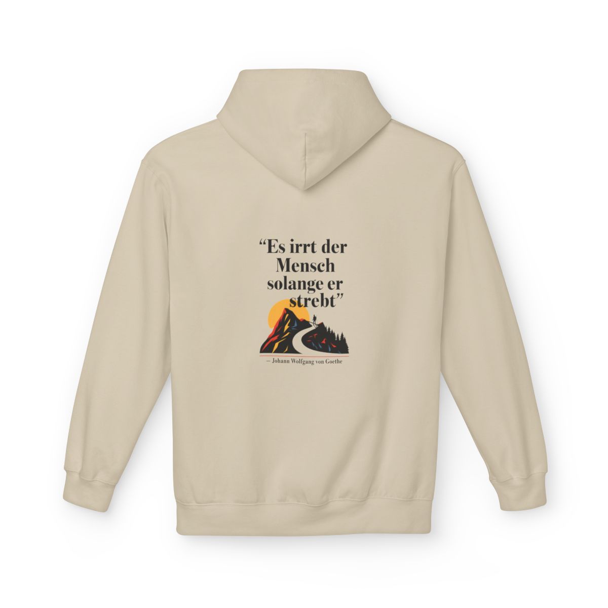Unisex Fleece Hoodie mit Zitat - Goethe - Es irrt der Mensch – back