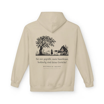 Unisex Fleece Hoodie mit Zitat - Heine - Sei mir gegrüßt, mein Sauerkraut – back