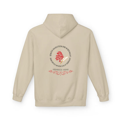 Unisex Fleece Hoodie mit Zitat - Heine - Nachtgedanken Kreis – back