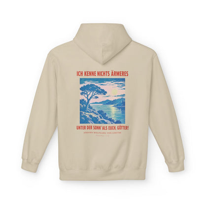 Unisex Fleece Hoodie mit Zitat - Goethe - Ich kenne nichts Ärmeres – back