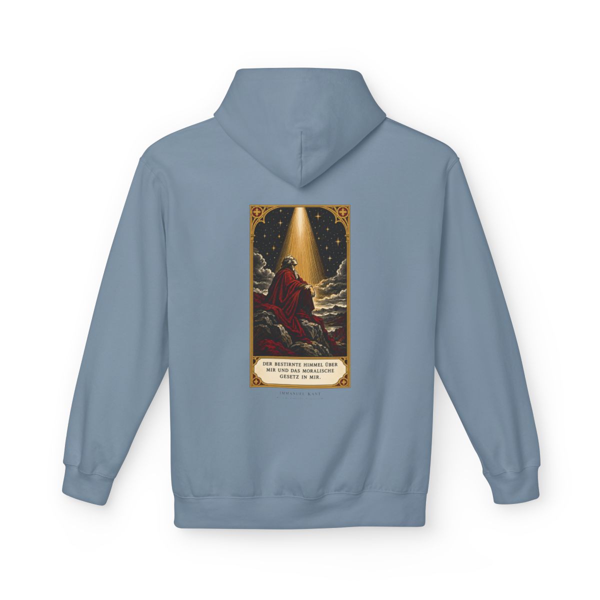 Unisex Fleece Hoodie mit Zitat - Kant - Der bestirnte Himmel über mir – back