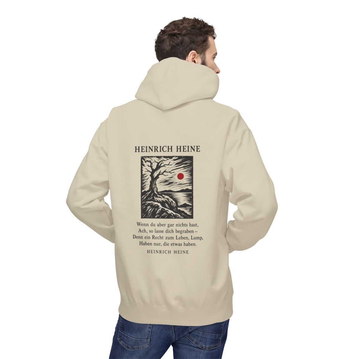 Unisex Fleece Hoodie mit Zitat - Heine - Wenn du aber gar nichts hast – person-2-back
