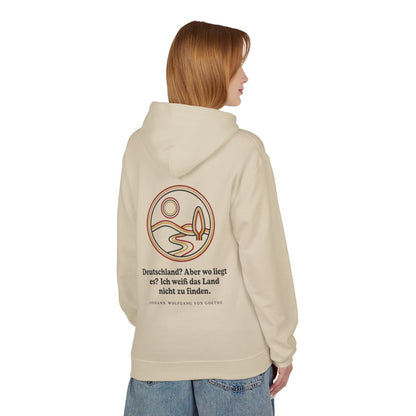 Unisex Fleece Hoodie mit Zitat - Goethe - Deutschland? Aber wo liegt – person-1-back