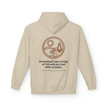 Unisex Fleece Hoodie mit Zitat - Goethe - Deutschland? Aber wo liegt – back