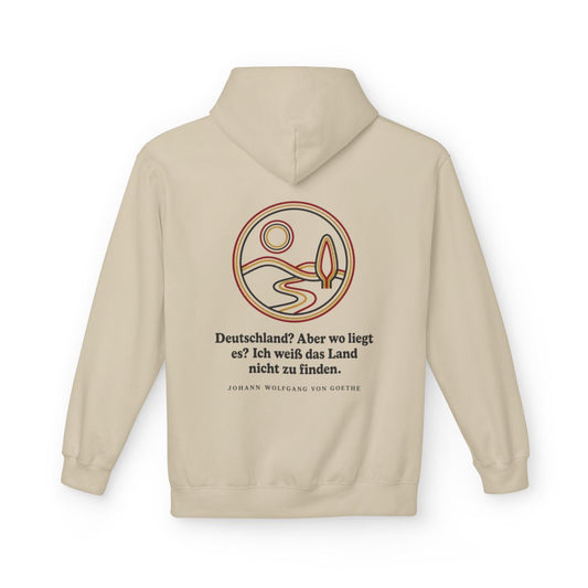 Unisex Fleece Hoodie mit Zitat - Goethe - Deutschland? Aber wo liegt – back