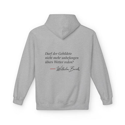 Unisex Fleece Hoodie mit Zitat - Busch - Übers Wetter reden – back