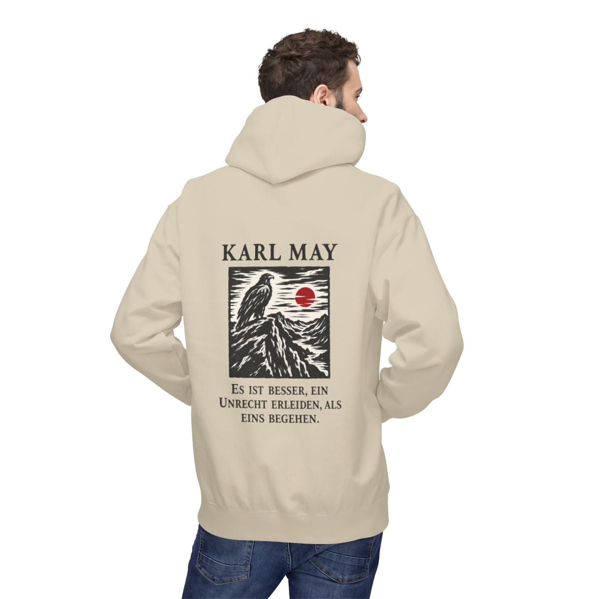 Unisex Fleece Hoodie mit Zitat - May - Es ist besser – person-2-back