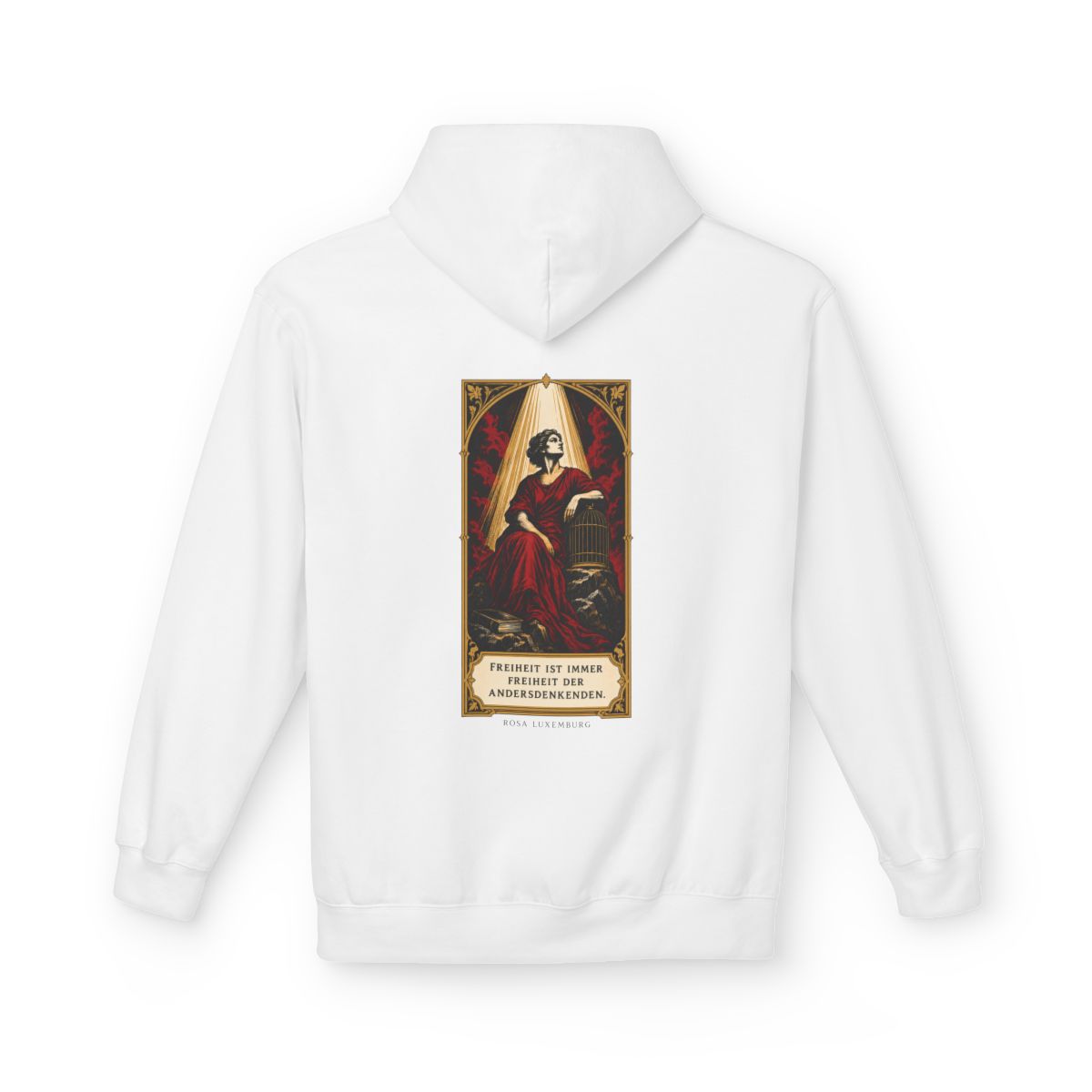 Unisex Fleece Hoodie mit Zitat - Luxemburg - Freiheit ist immer Freiheit der Andersdenkenden – back