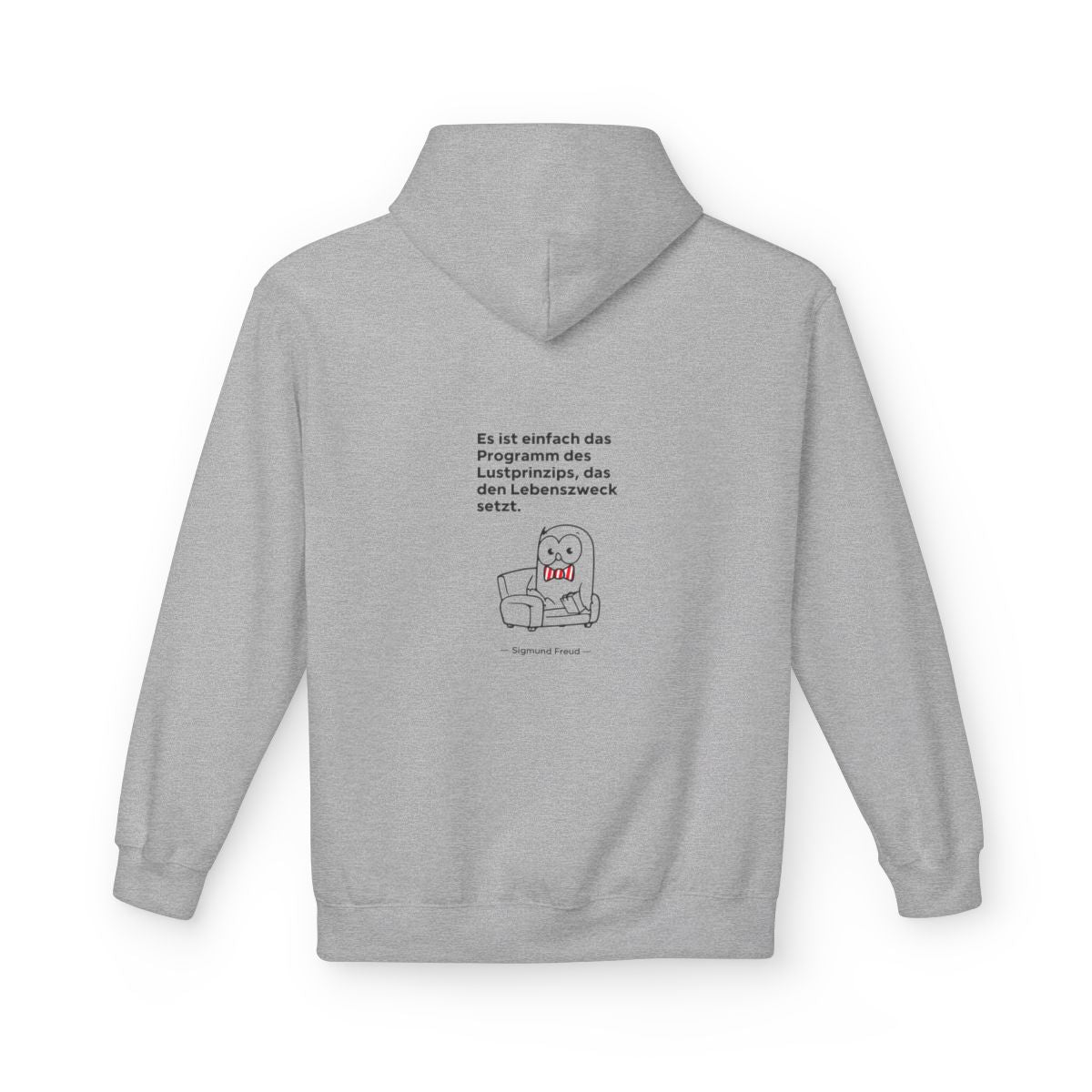 Unisex Fleece Hoodie mit Zitat - Freud - Lustprinzip – back