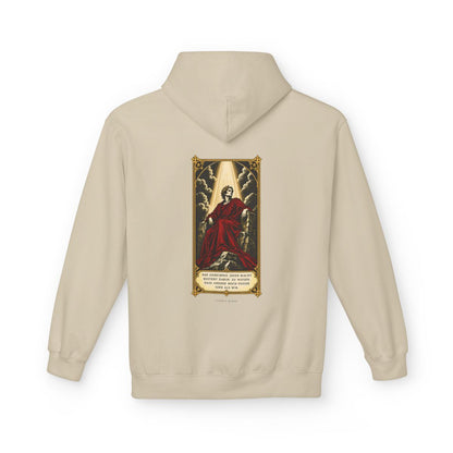 Unisex Fleece Hoodie mit Zitat - Börne - Das Geheimnis jeder Macht besteht – back