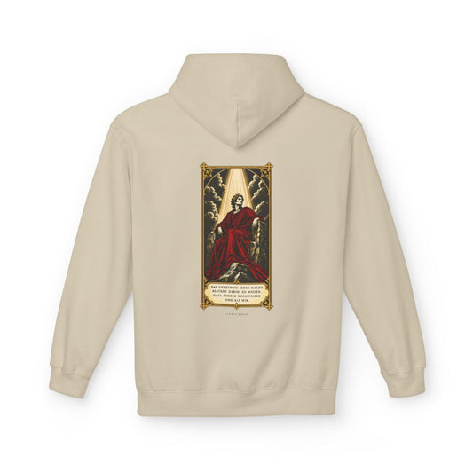 Unisex Fleece Hoodie mit Zitat - Börne - Das Geheimnis jeder Macht besteht – back