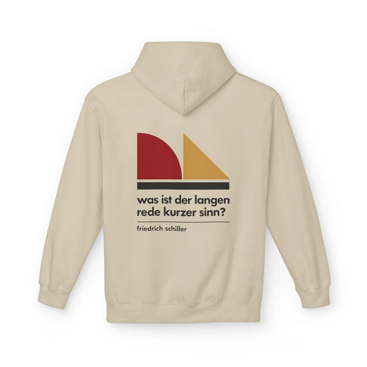 Unisex Fleece Hoodie mit Zitat - Schiller - Der langen Rede kurzer Sinn – back