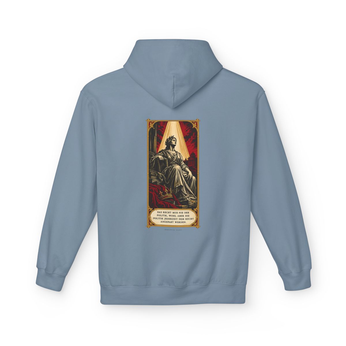 Unisex Fleece Hoodie mit Zitat - Kant - Das Recht muß nie – back