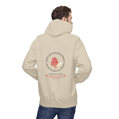 Unisex Fleece Hoodie mit Zitat - Heine - Nachtgedanken Kreis – person-2-back