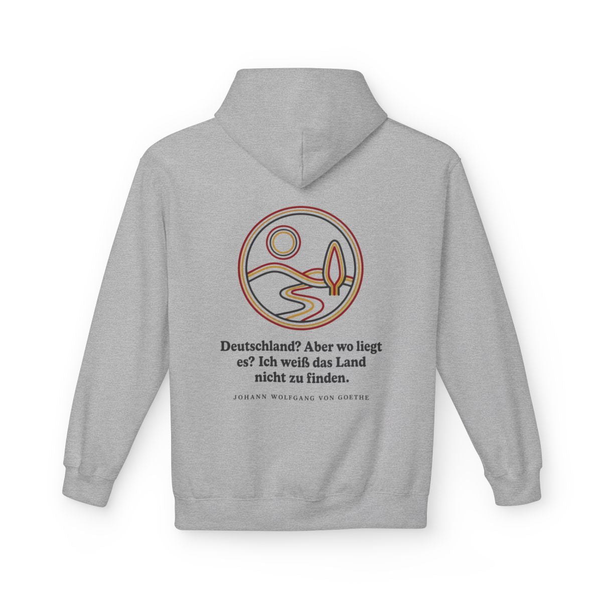 Unisex Fleece Hoodie mit Zitat - Goethe - Deutschland? Aber wo liegt – back