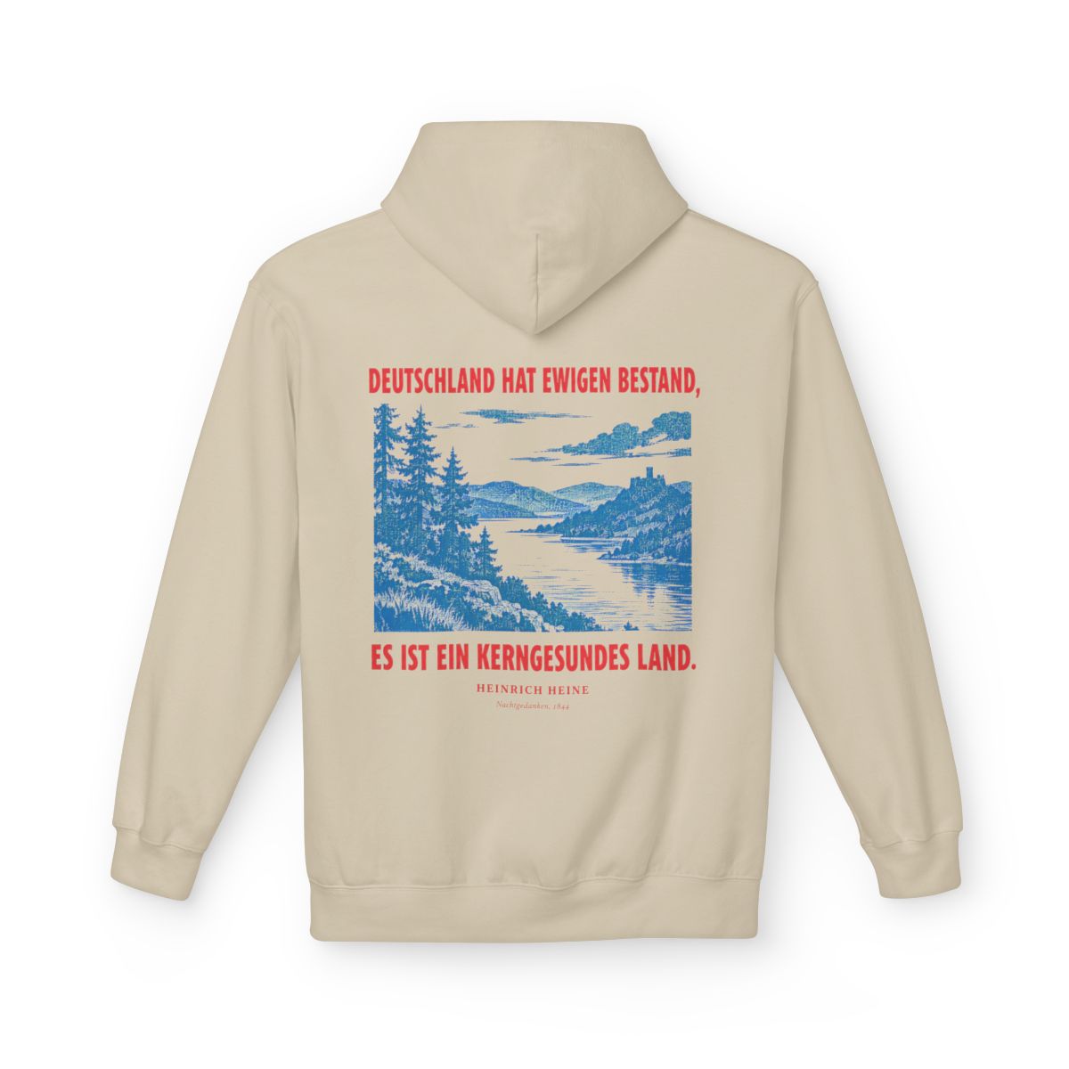 Unisex Fleece Hoodie mit Zitat - Heine - Deutschland hat ewigen Bestand – back