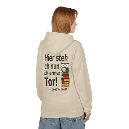 Unisex Fleece Hoodie mit Zitat - Goethe - Ich armer Tor – person-1-back