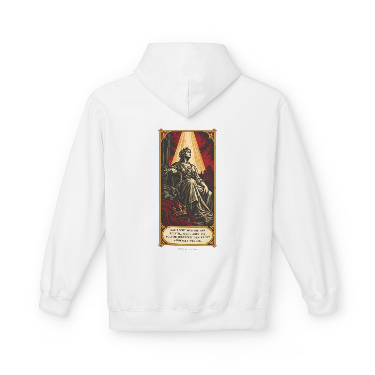 Unisex Fleece Hoodie mit Zitat - Kant - Das Recht muß nie – back