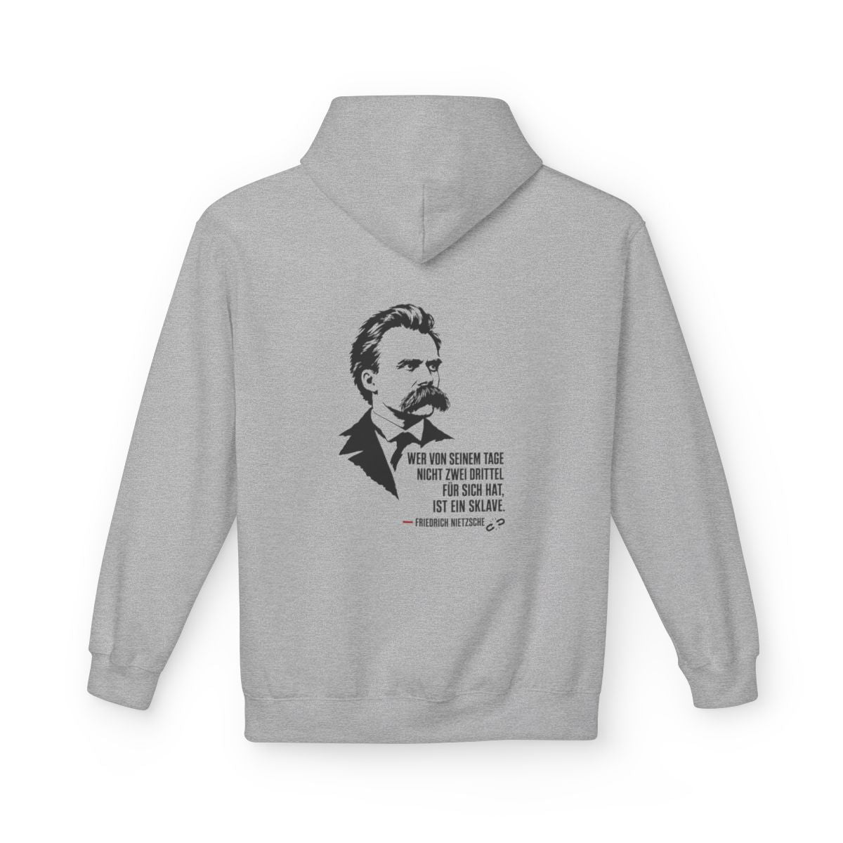 Unisex Fleece Hoodie mit Zitat - Nietzsche - Zwei Drittel für sich – back
