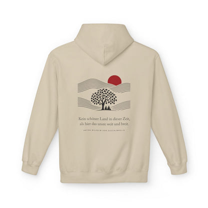 Unisex Fleece Hoodie mit Zitat - Zuccalmaglio - Kein schöner Land – back