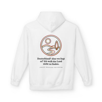 Unisex Fleece Hoodie mit Zitat - Goethe - Deutschland? Aber wo liegt – back