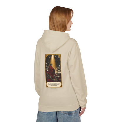 Unisex Fleece Hoodie mit Zitat - Kant - Der bestirnte Himmel über mir – person-1-back
