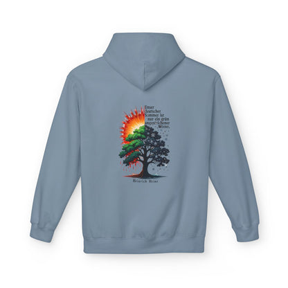 Unisex Fleece Hoodie mit Zitat - Heine - Deutscher Sommer – back