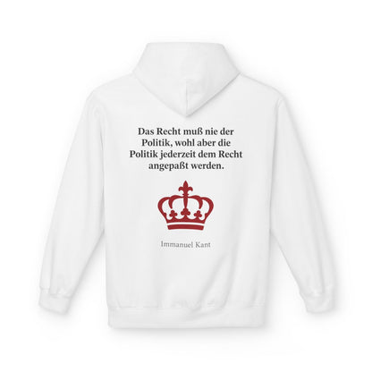 Unisex Fleece Hoodie mit Zitat - Kant - Das Recht muß nie Symbol – back