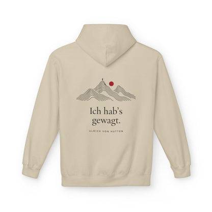 Unisex Fleece Hoodie mit Zitat - Ulrich von Hutten - Ich habs gewagt – back