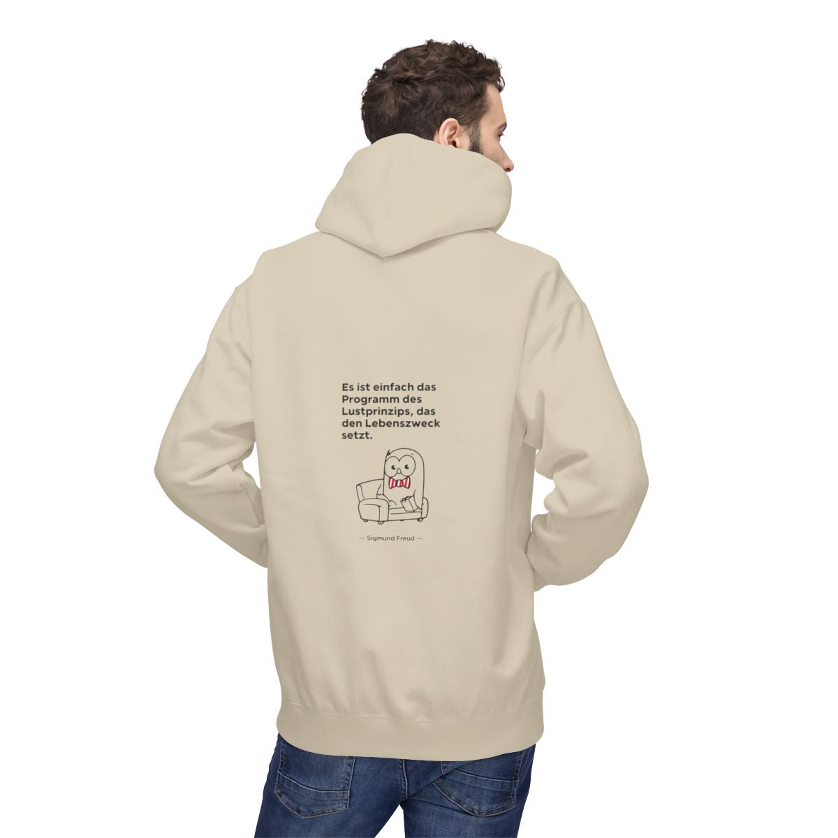 Unisex Fleece Hoodie mit Zitat - Freud - Lustprinzip – person-2-back