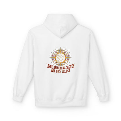 Unisex Fleece Hoodie mit Zitat - Bibel - Liebe deinen Nächsten – back