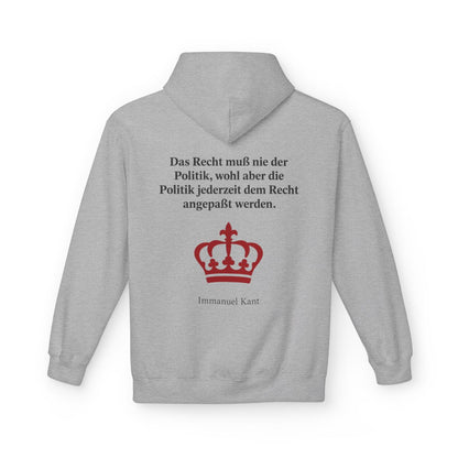 Unisex Fleece Hoodie mit Zitat - Kant - Das Recht muß nie Symbol – back