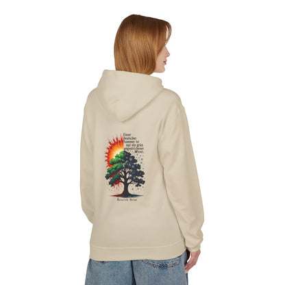 Unisex Fleece Hoodie mit Zitat - Heine - Deutscher Sommer – person-1-back