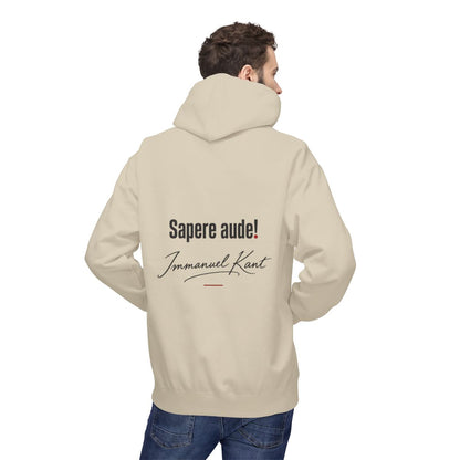 Unisex Fleece Hoodie mit Zitat - Kant - Sapere aude Signatur – person-2-back