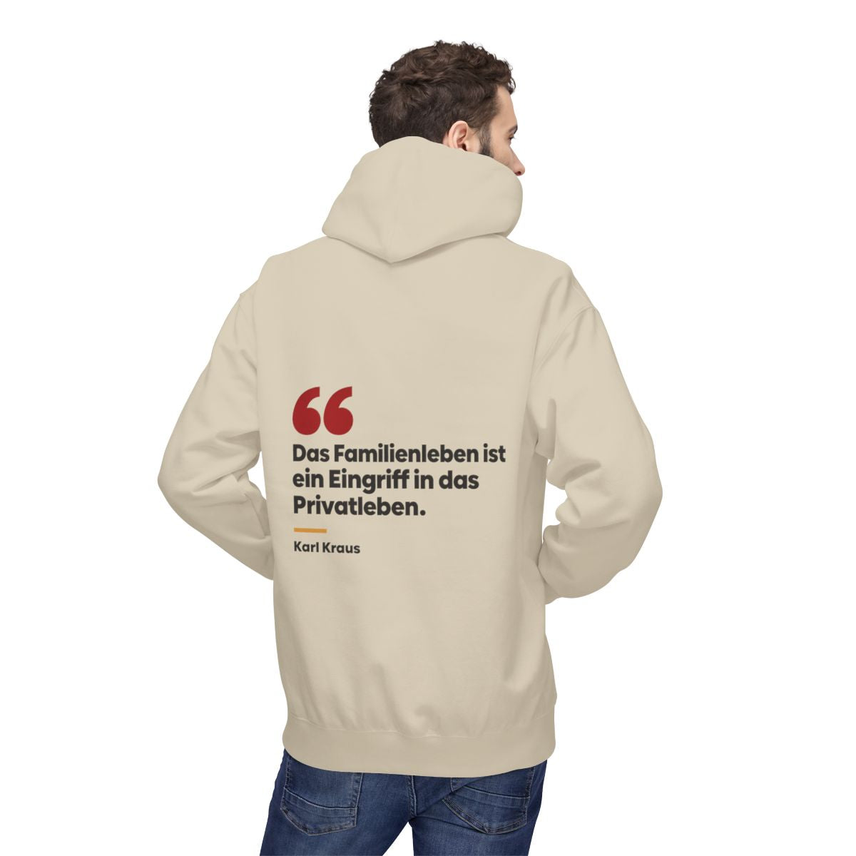 Unisex Fleece Hoodie mit Zitat - Kraus - Das Familienleben – person-2-back