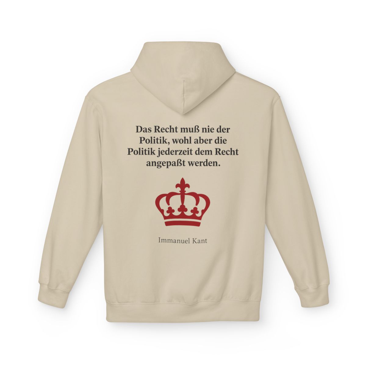 Unisex Fleece Hoodie mit Zitat - Kant - Das Recht muß nie Symbol – back