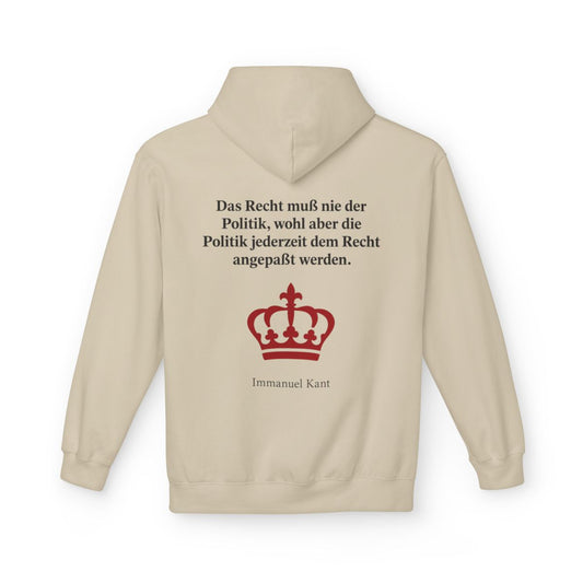 Unisex Fleece Hoodie mit Zitat - Kant - Das Recht muß nie Symbol – back