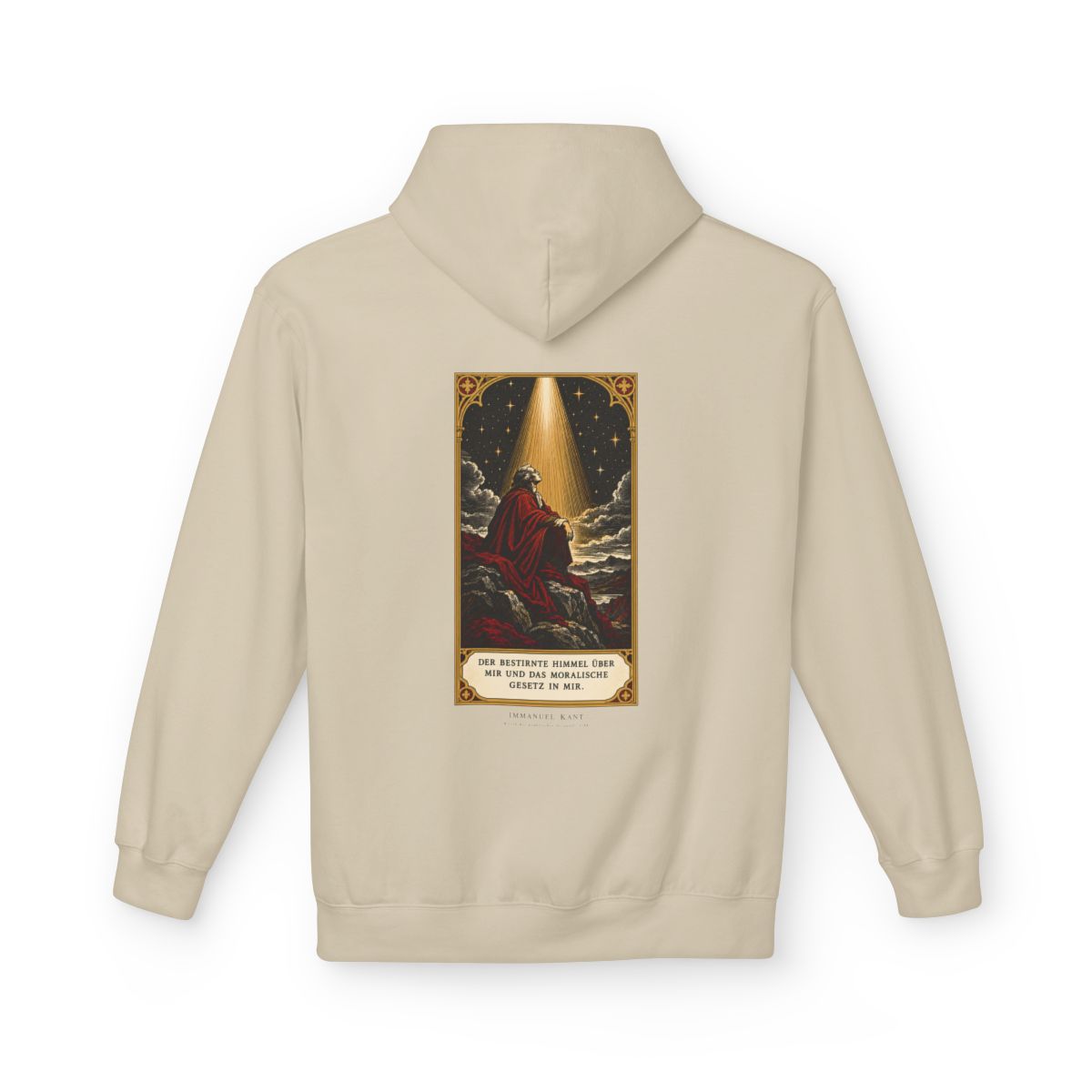 Unisex Fleece Hoodie mit Zitat - Kant - Der bestirnte Himmel über mir – back
