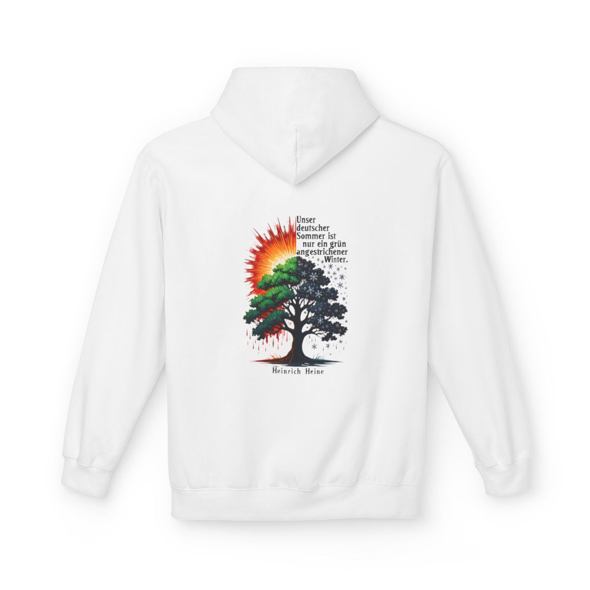 Unisex Fleece Hoodie mit Zitat - Heine - Deutscher Sommer – back