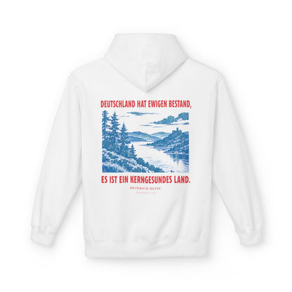 Unisex Fleece Hoodie mit Zitat - Heine - Deutschland hat ewigen Bestand – back