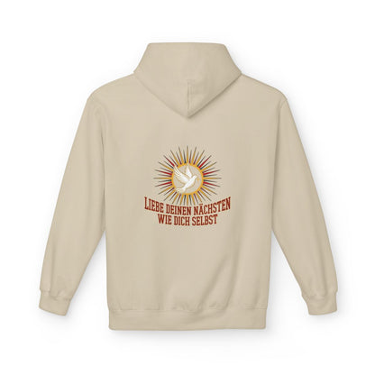 Unisex Fleece Hoodie mit Zitat - Bibel - Liebe deinen Nächsten – back