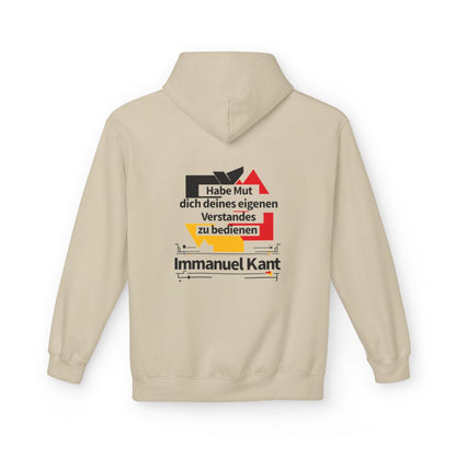 Unisex Fleece Hoodie mit Zitat - Kant - Habe Mut Bauhaus – back