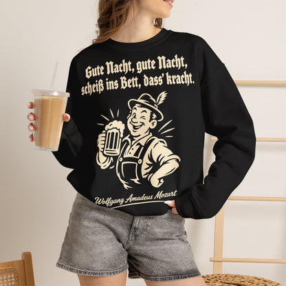 Unisex Sweatshirt mit Zitat - Mozart - Gute Nacht, gute Nacht – lifestyle-2