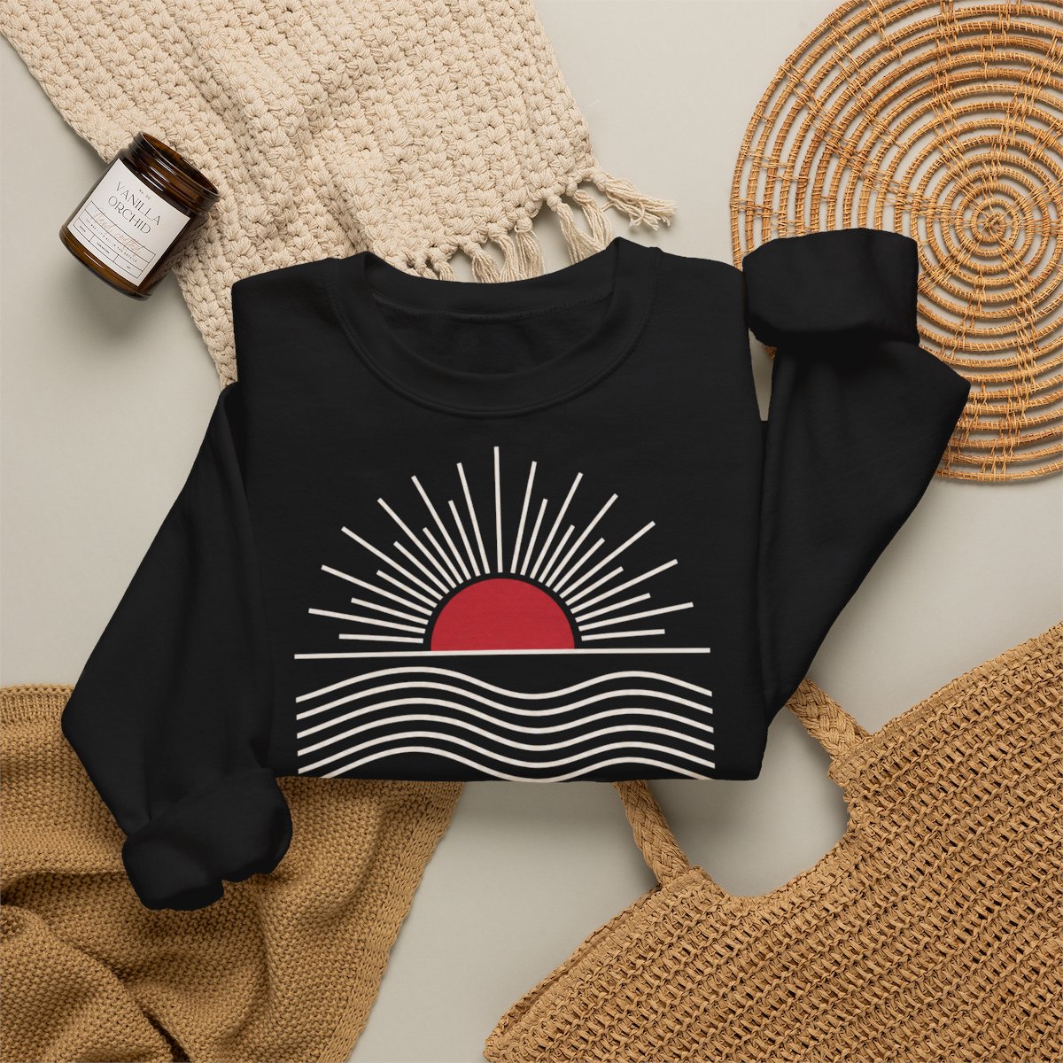 Unisex Sweatshirt mit Zitat - Heine - In uns selbst liegen Linien – folded-2